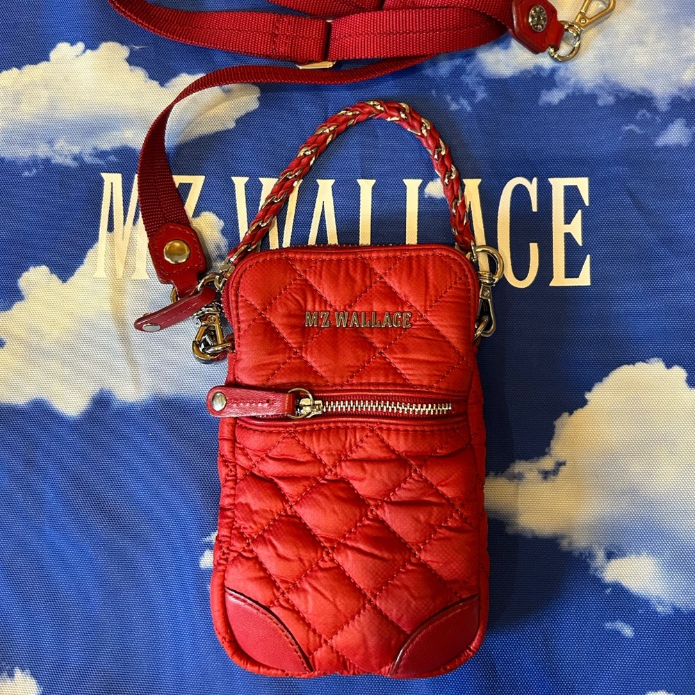 MZ Wallace Cherry Quilted Micro Tribeca